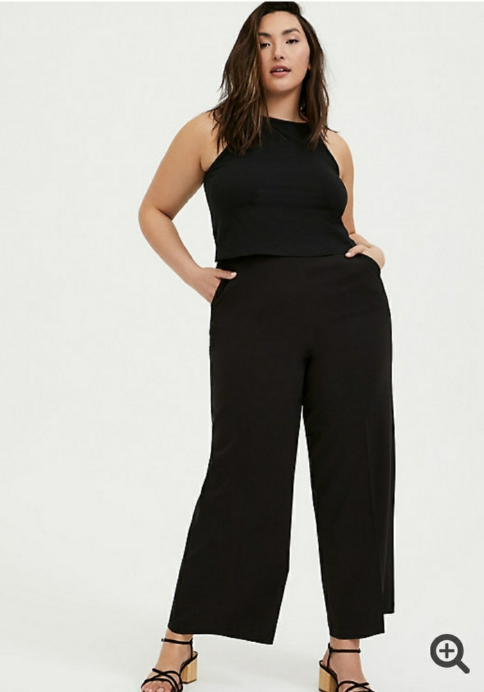 BLACK HIGH RISE WIDE LEG PANT